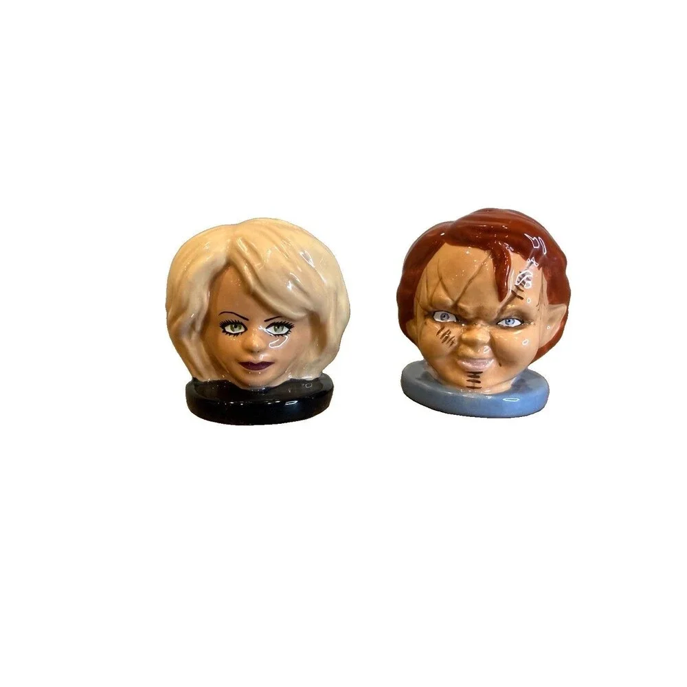 Chucky & Tiffany Ceramic Salt Pepper Shaker Set Silver Buffalo Child’s Play